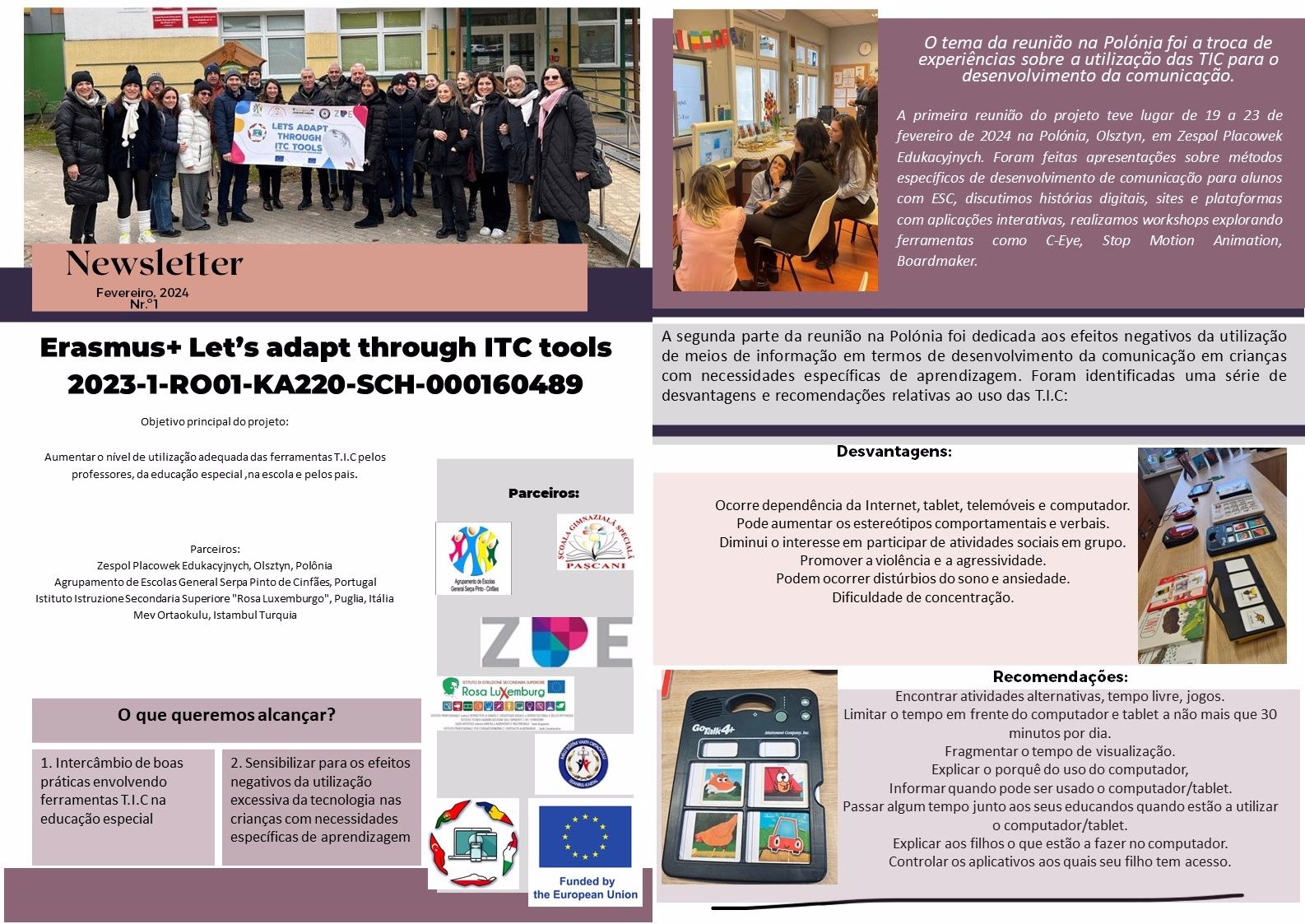 Projeto Erasmus+ Let's adapt through ITC tools